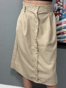 חצאית מקסי כפתורים בז'